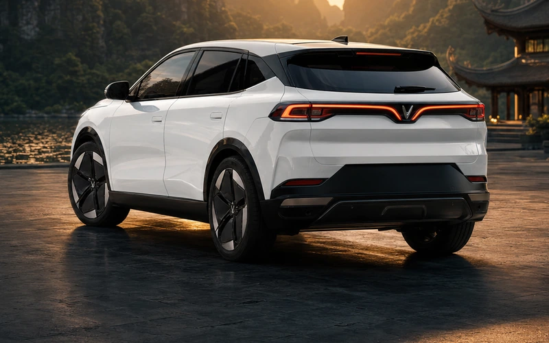 VF 8 All New màu trắng - Đuôi xe